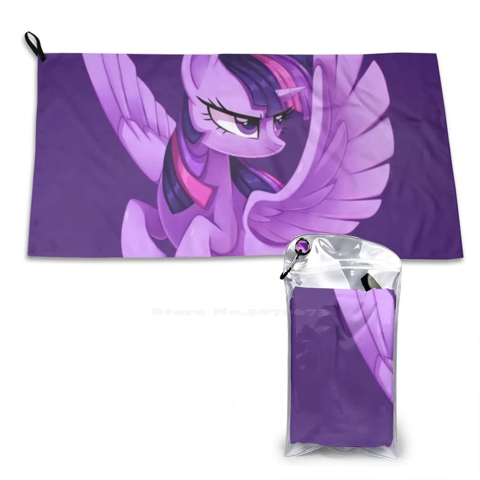 Twilight Sparkle 3D Print Bath Towel Strong Water Absorption Twilight Sparkle Mlp My Little Brony Princess Cutie Mark Cute