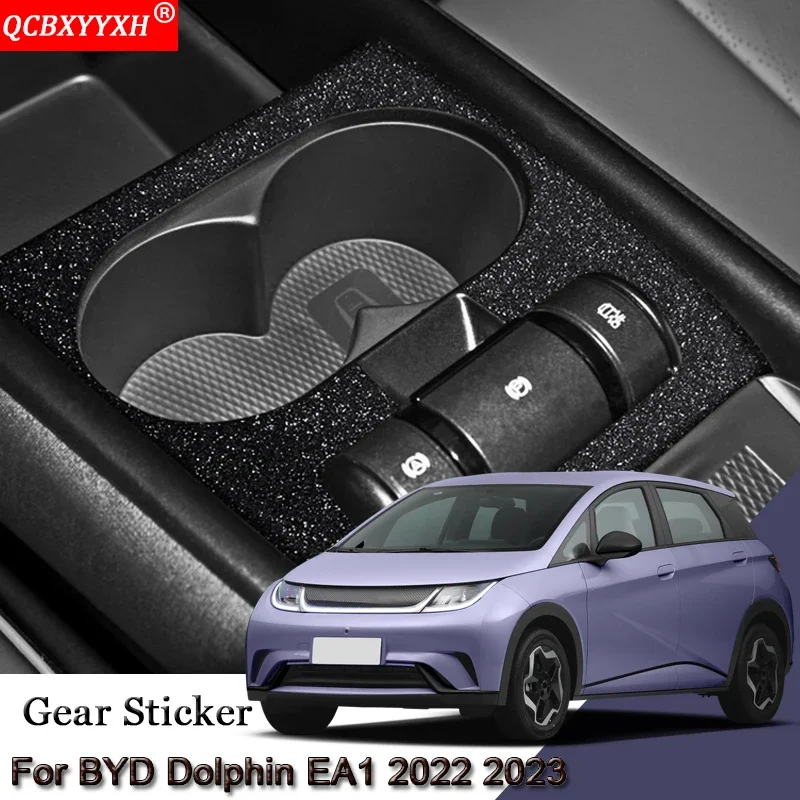 

Car Interior Sticker For BYD Dolphin EA1 2022 2023 Car Gear Panel Sticker Gear Box Protective Film Carbon Fiber Black Accessory
