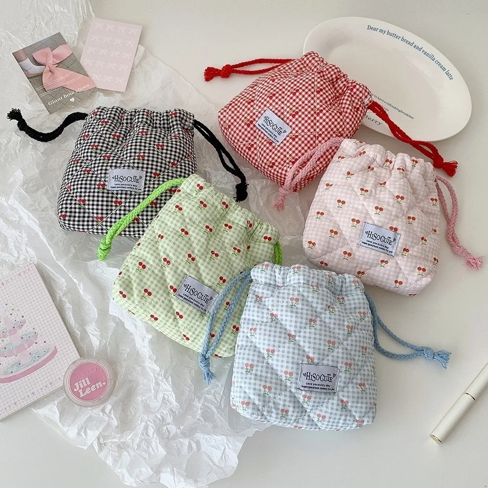 กระเป๋าใส่เครื่องสำอางแบบมีเชือกผูกแบบพกพาอเนกประสงค์ความจุขนาดใหญ่กระเป๋าใส่เครื่องสำอางผู้หญิงกระเป๋าสตางค์