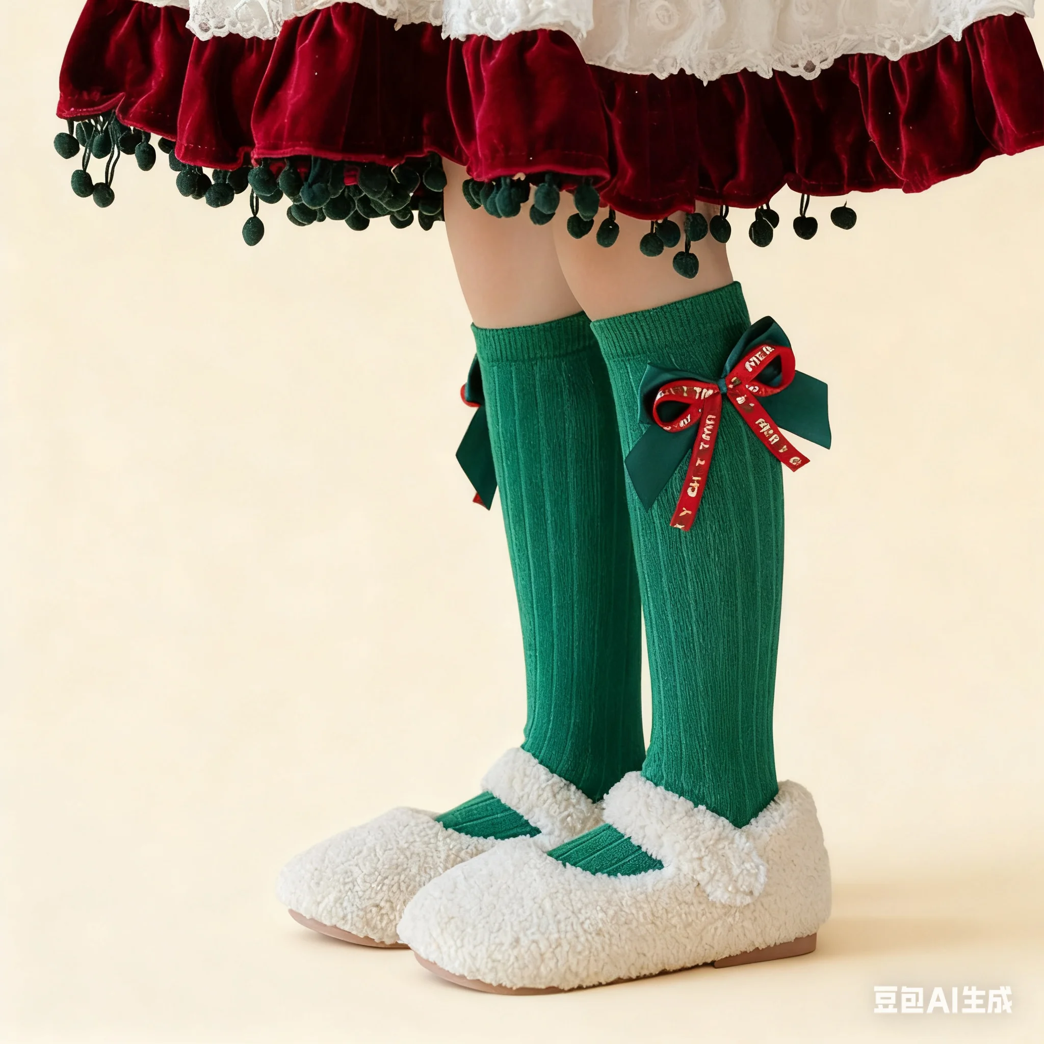 Kids Winter Holiday Socks Cotton Blend Middle Length Design Cheerful Prints Attach Fit Durable Wear Suitable for Christmas