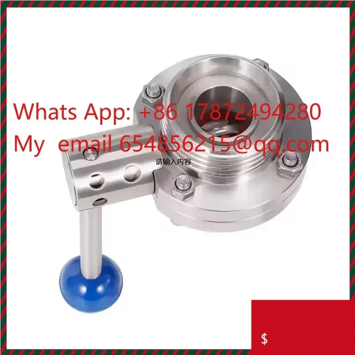 Stainless Steel Sanitary Threaded Butterfly Valve, Hot Sale for Food & Beverage Industry