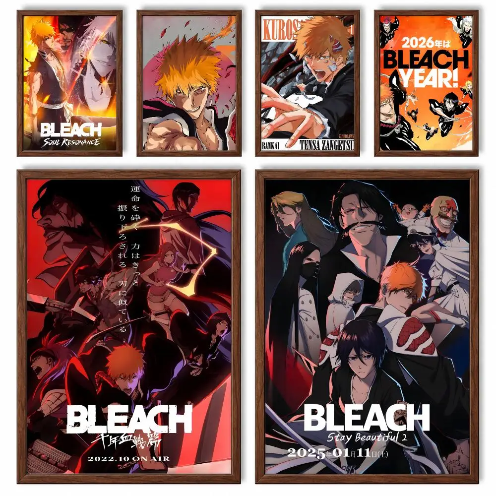 Epic Supernatural Action Anime Bleach Thousand-Year Blood War Poster Self-adhesive Waterproof Paper Room Wall Decor