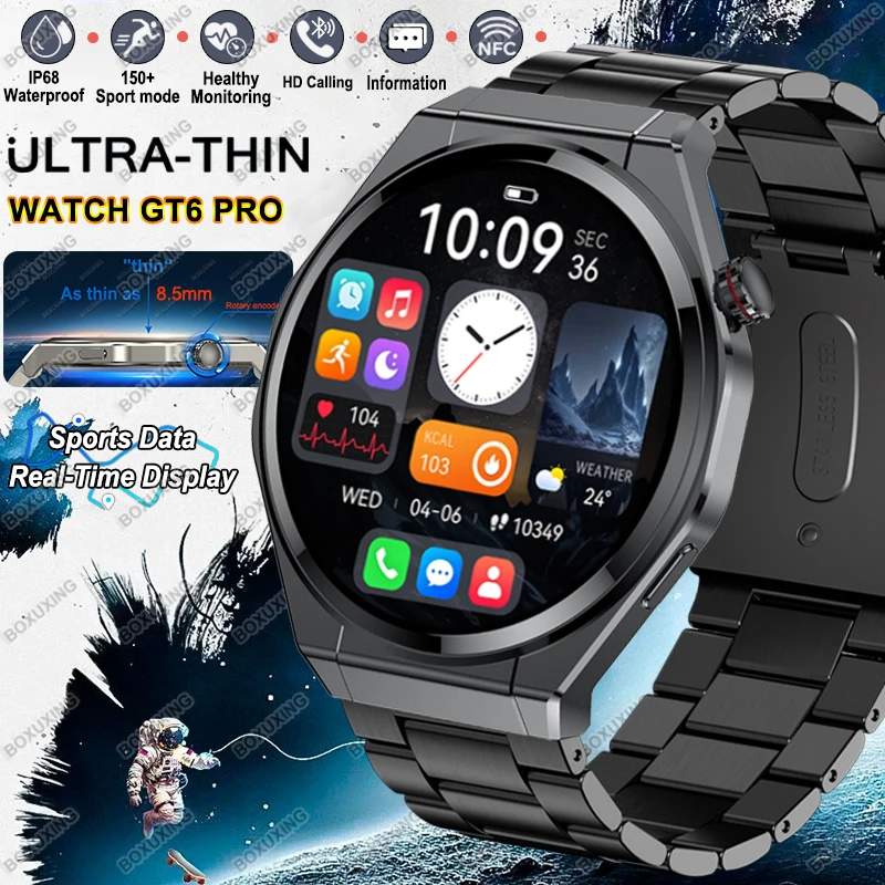 

New Ultra Thin Smart Watch Men HD AMOLED GPS Track NFC IP68 Waterproof 150+Sports Health Monitor Bluetooth Call Smartwatch Woman