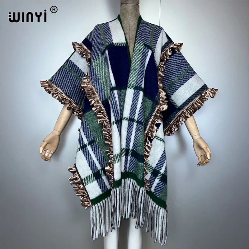 

WINYI Winter Women tassel Cardigan coat Loose Christmas dress robe Thick Warm Middle East Female Kaftan abaya dubai luxury