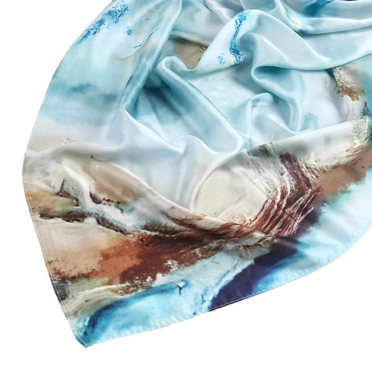 Luxo Silk Marble Water Print Xaile, Muslim Hijab, Lenços Premium, 180x85cm