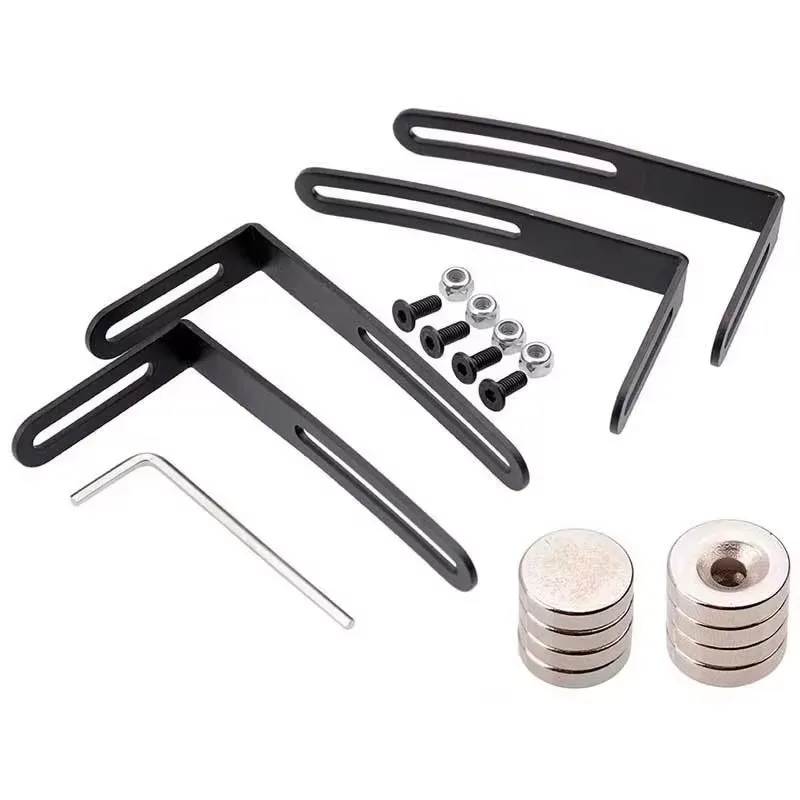 

4PCS Magnetic Shell Mount L-Bracket for 1:10 RC Crawler, Metal Body Mount Kit Compatible with Axial SCX10 90046 D90 S18 Upgrade