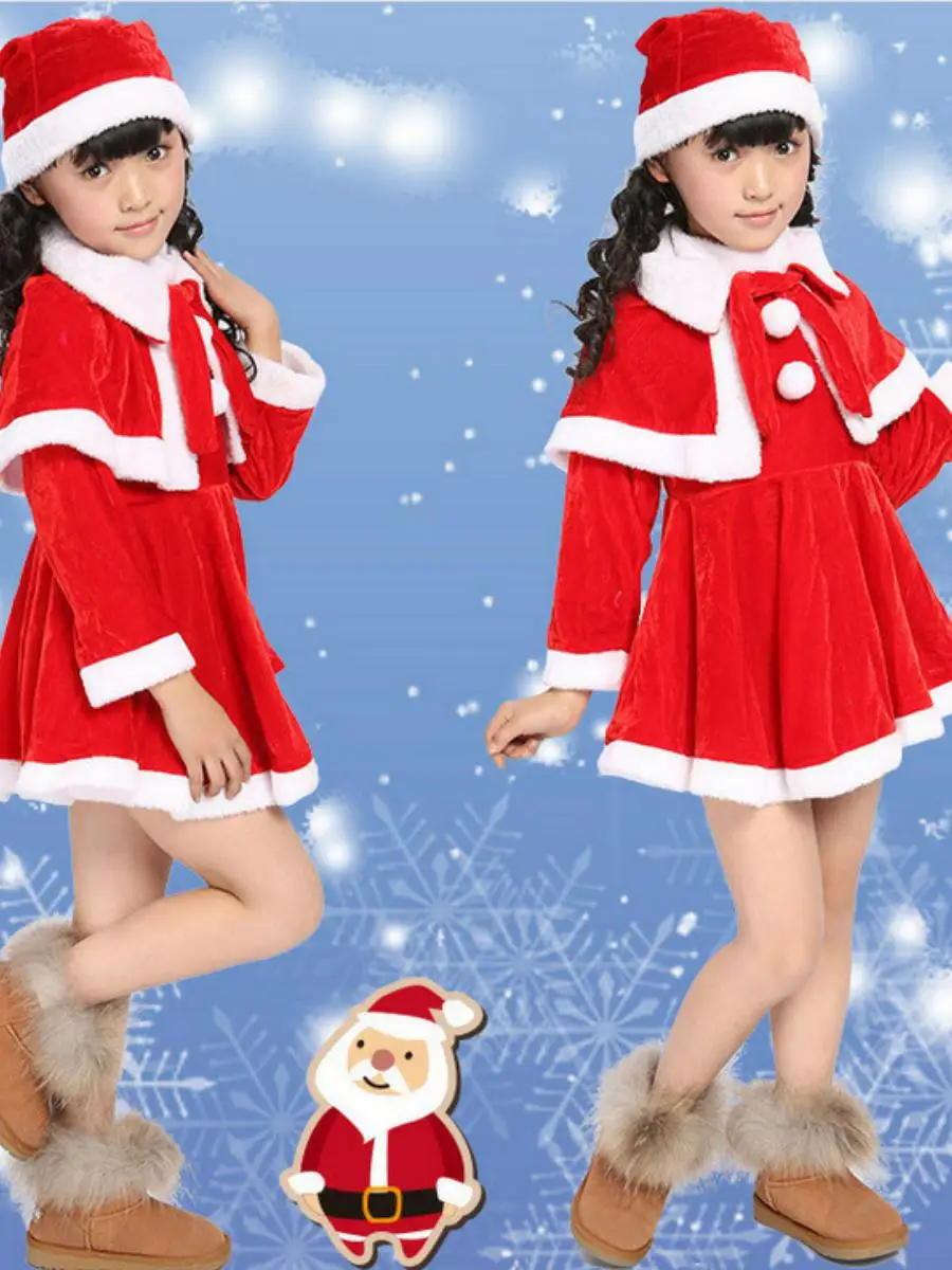 زي أداء الهالوين للأطفال بدلة S Claus مصنوعة من مادة البوليستر زي المسرح الصيني التقليدي للأولاد والز...