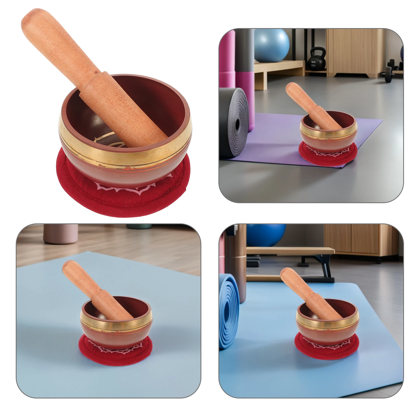 

1 Nepal Handmade 7 Chakra Meditation Multicolor Portable Sound Cushion Mallet Mini Metal Decorative Bowls Set Home Decor Outdoor