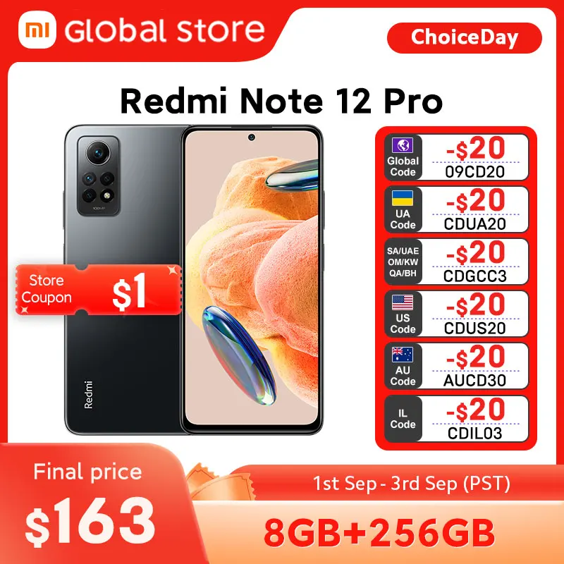 

New Global Version Xiaomi Redmi Note 12 Pro 4G 67W Charging 128GB/256GB ROM Snapdragon 732G 120Hz AMOLED Display 108MP Camera