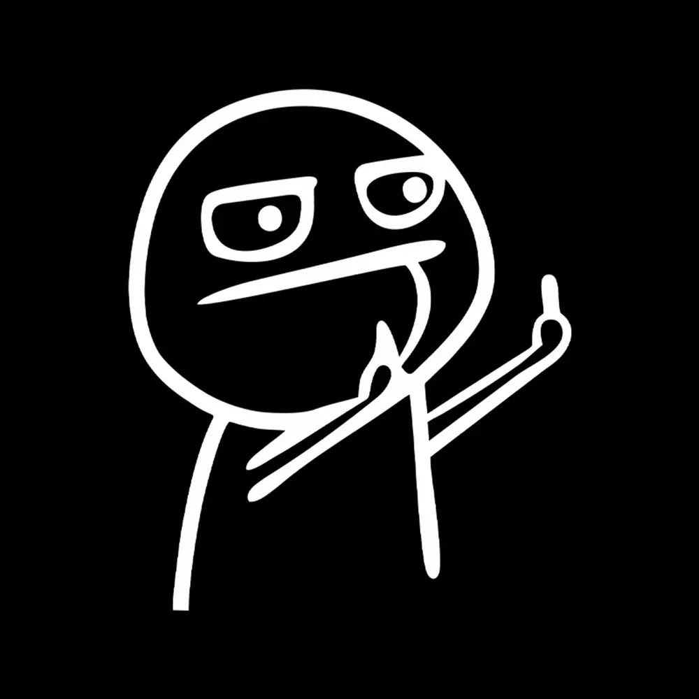 Cartoon Funny Middle Finger Reflective Vinyl Car Sticker Bicycle Decal Styling Decor Car Sticker - Image 2