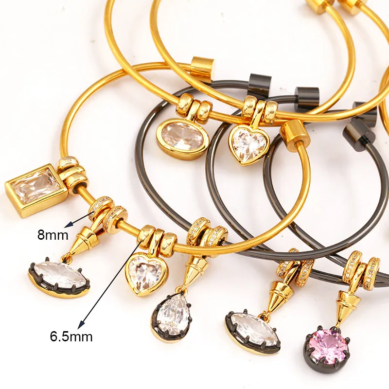 3pcs/Lot Adjustable Spacer Brass Stopper Beads,Silicone Lined Smooth Positioning Bracelet Necklace Jewelry Making Findings H56