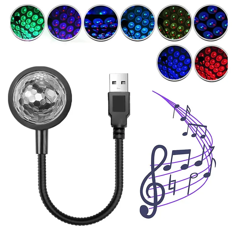 

Usb Led Dj Light Dynamic Rgb Magic Ball Music Rhythm Pickup Lamp with for Home Decor Festival Gift Party Car Ambient Lighting