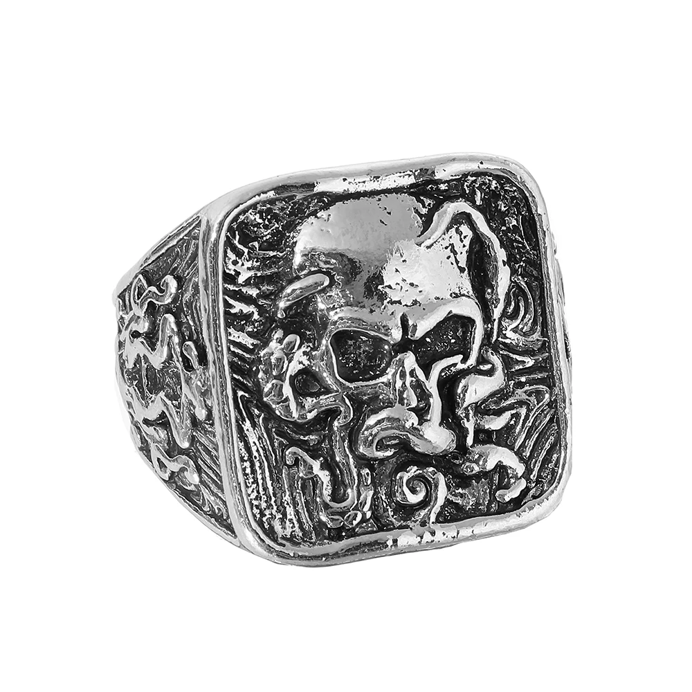 New Simple Retro Fashion Domineering Hip-hop Punk Skull Octopus Monster Ring Personalized Creative Trend Party AnimalAccessories