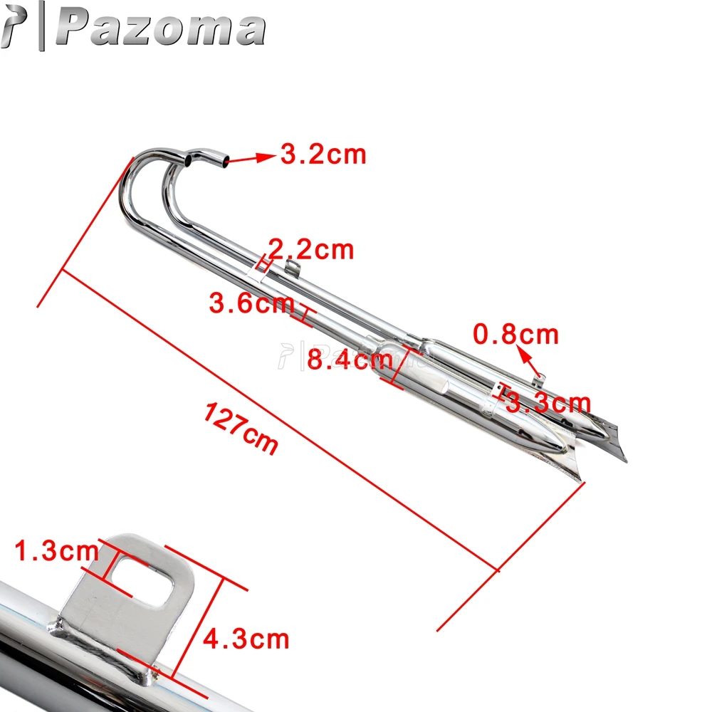 24HP 32HP Motorcycle Retro 750cc Fishtail Front & Rear Exhaust Muffler Pipe Silence For BMW K750 M1 M72 R71 R12 Dnepr MT12