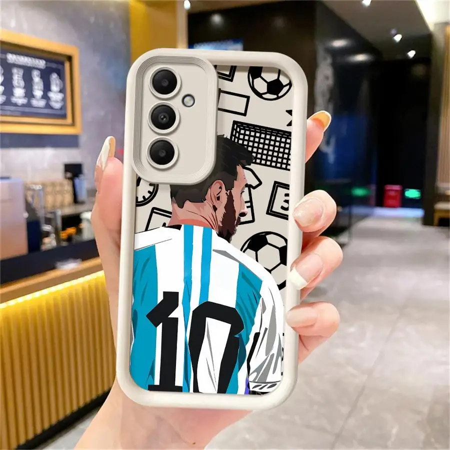 Funda de teléfono suave de TPU con número de fútbol para Samsung Galaxy A32 A33 A56 A24 A16 A34 A36 A14 A26 A23 A22 A12 A13