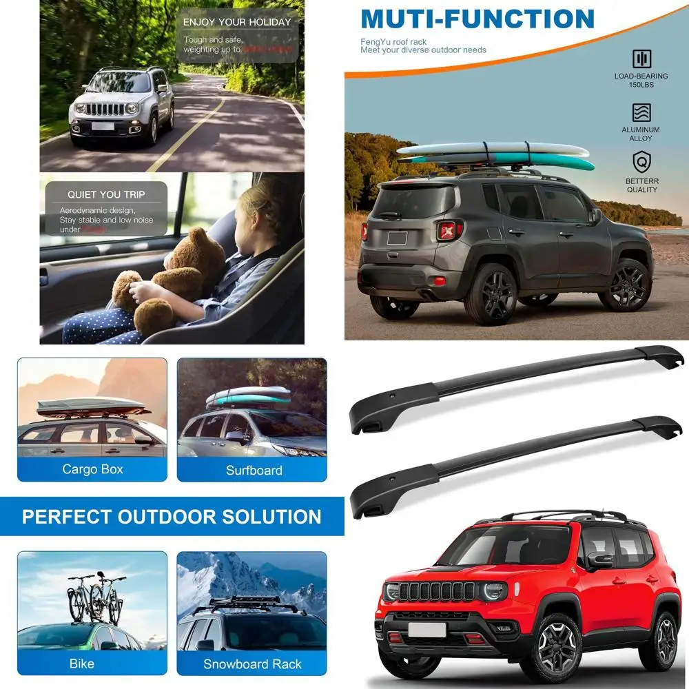 

Aluminum Crossbars for 2015-2024 Renegade Roof Rack, Ski & Cargo Carrier with Roof Rails