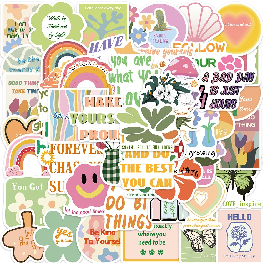 

10/30/50PCS Cute Inspirational Girl Pink Style Cartoon Aesthetic Stickers Laptop Suitcase Guitar Phone Decoration Sticker Decals