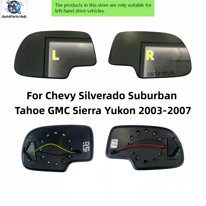 For Chevy Silverado Suburban Tahoe GMC Sierra Yukon 2003-2007 88944391 88944392 Heated Side Rearview Mirror Glass High Quality