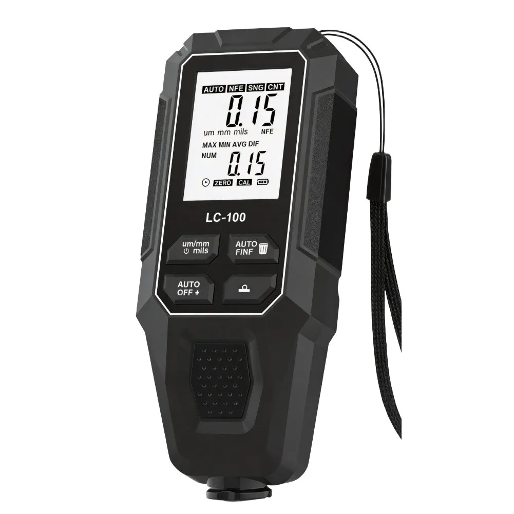 Digital Coating Thickness Gauge 0-2000um Auto Dual Mode Fe NFe Tester High Accuracy LCD Meter For Industrial Paint Film Measurem