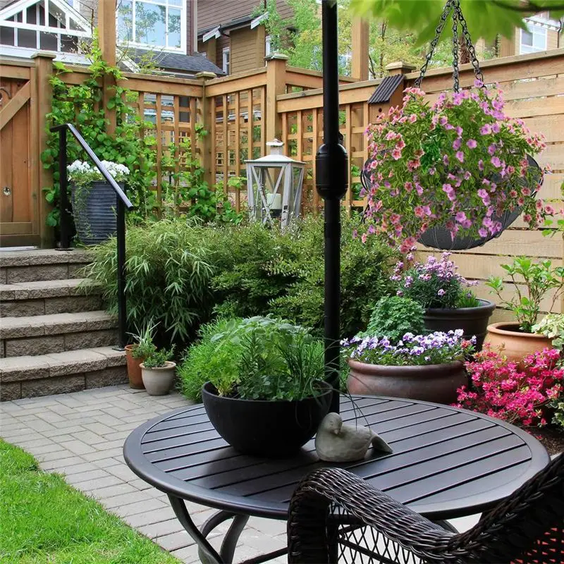 Y50A-14/16 Inch Hanging Flower Basket Liners Fabric Hanging Plant Liners Non-Woven Black Felt 6Piece