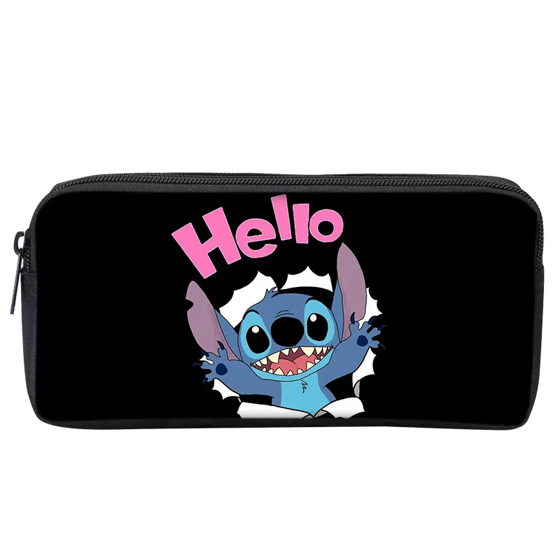 Bolsa de bolígrafo de puntada de Anime de Disney, bolsa de almacenamiento de lápices de gran capacidad, bolsa de papelería para estudiantes y niños, bolsas de maquillaje con estampado de dibujos animados