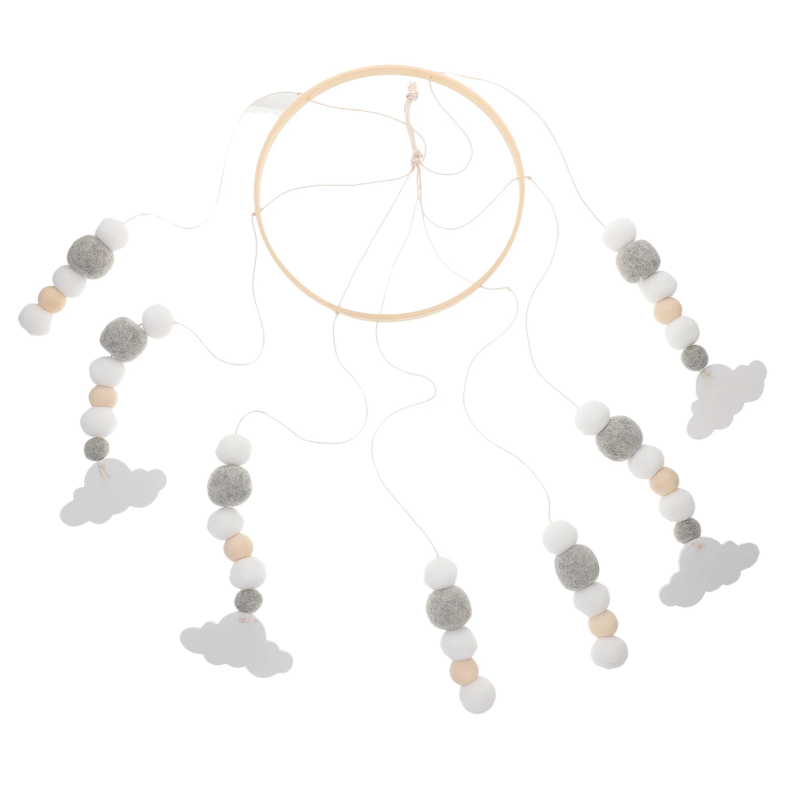 

Bohemian Crib Hanging Ornament Mobile Gray Cloud Felt Hanging Decorations Nursery Bedroom Cribs Nightlights