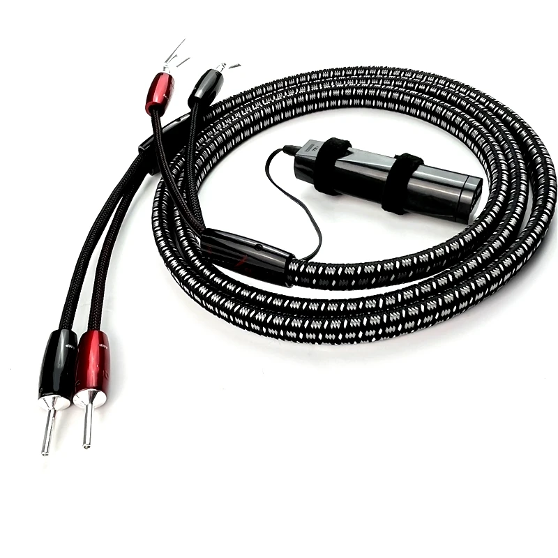 HIFI K2 HiFi Speaker Audio Cable Silver Banana to Spade Plugs with Good 72V Battery