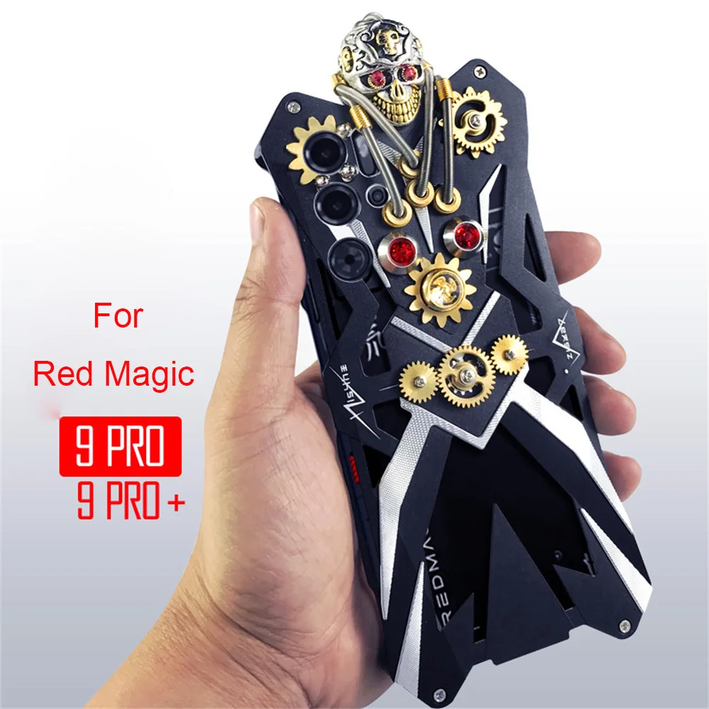 Luxury Metal Armor Case For Nubia Red Magic 9 Pro + Case Hand Made Gear Cover Funda For Nubia Red Magic 7 7S 6 8 8S Pro + Case