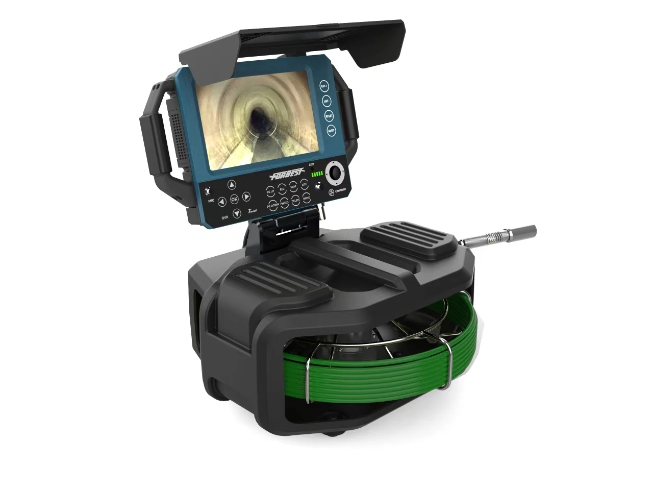 F81 8인치 LCD 디스플레이 30m DN5.5 푸시로드 평면 하수관 검사 카메라