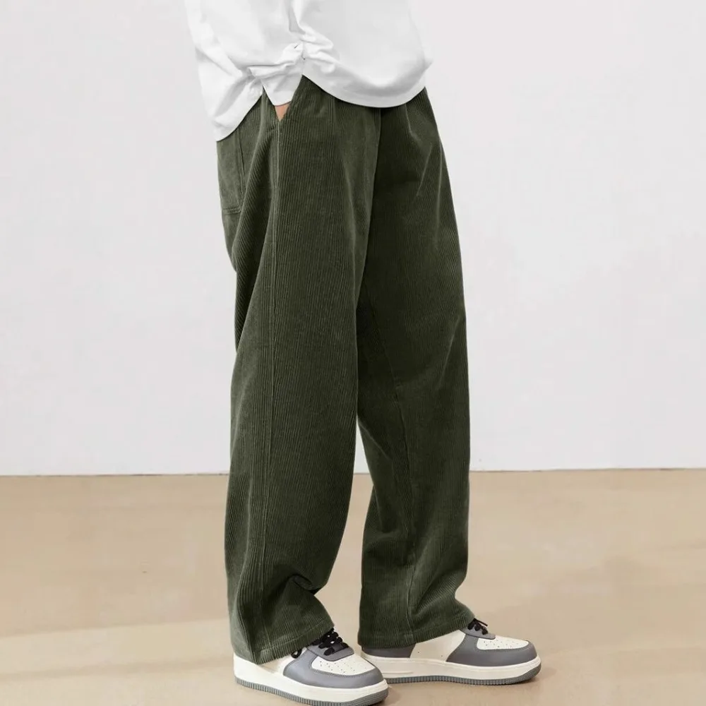 Corduroy Pants Men Clothing Sweatpants Loose-Fit Casual Pants Man Baggy Hosen Regular Length Trousers Men Cargo Pants Women
