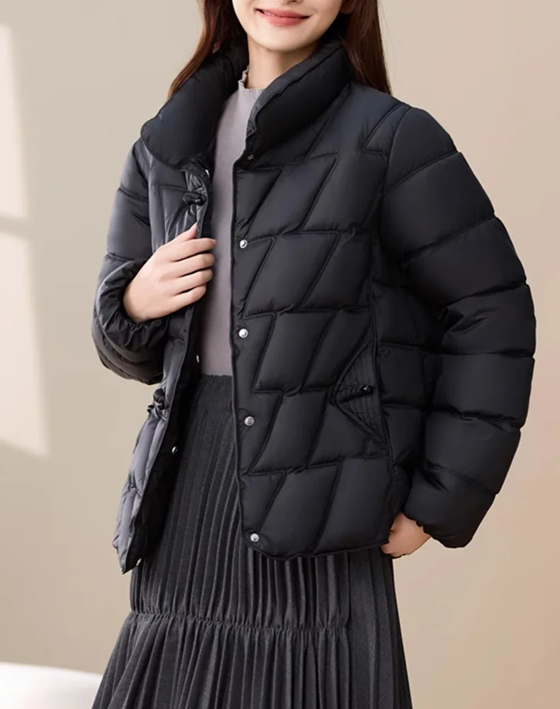 سترة شتوية قصيرة متعددة الاستخدامات للنساء 2025 سترة شتوية جديدة على الطراز الصيني سترة بينغهو ملمس راقي مقاس كبير #5