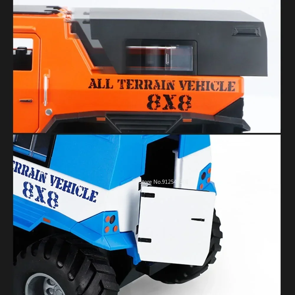 1:24 Veroveraar Sjamaan 8X8 Suv Speelgoed Automodel Legering Diecast Met Geluid Licht Terugtrekken Schaal Off-Road Voertuig Speelgoed Voor Jongens Aanwezig