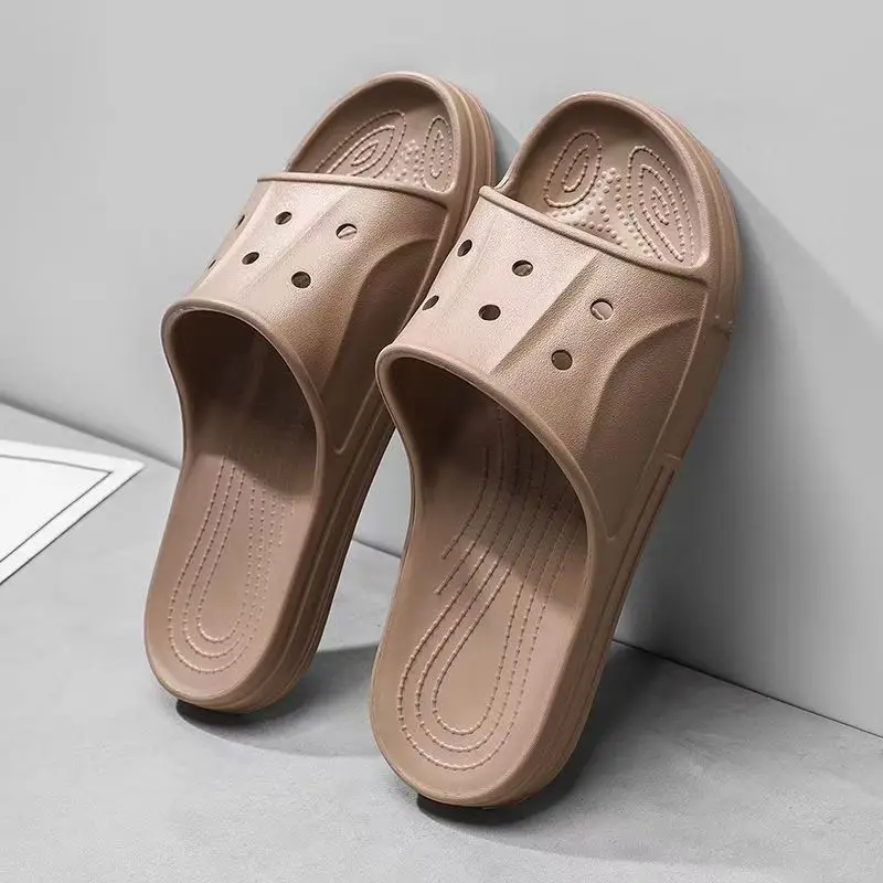 Men's Summer New Lightweight Non Slip Home Slippers Open Toe Injection Molding Lovers Bathroom Slippers Outdoor Beach Slipper