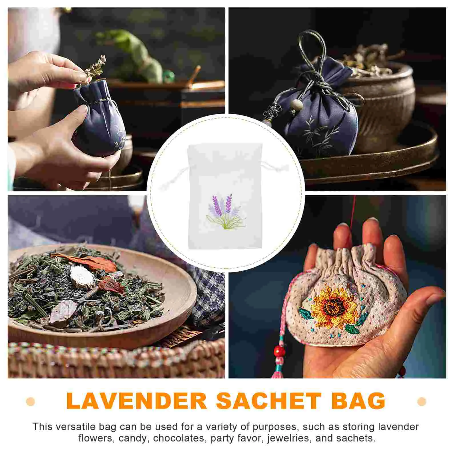 10 Pcs Lavender Sachet Bag Empty Perfume Bags Wardrobe Mini Storage Cotton Fragrance Sachets