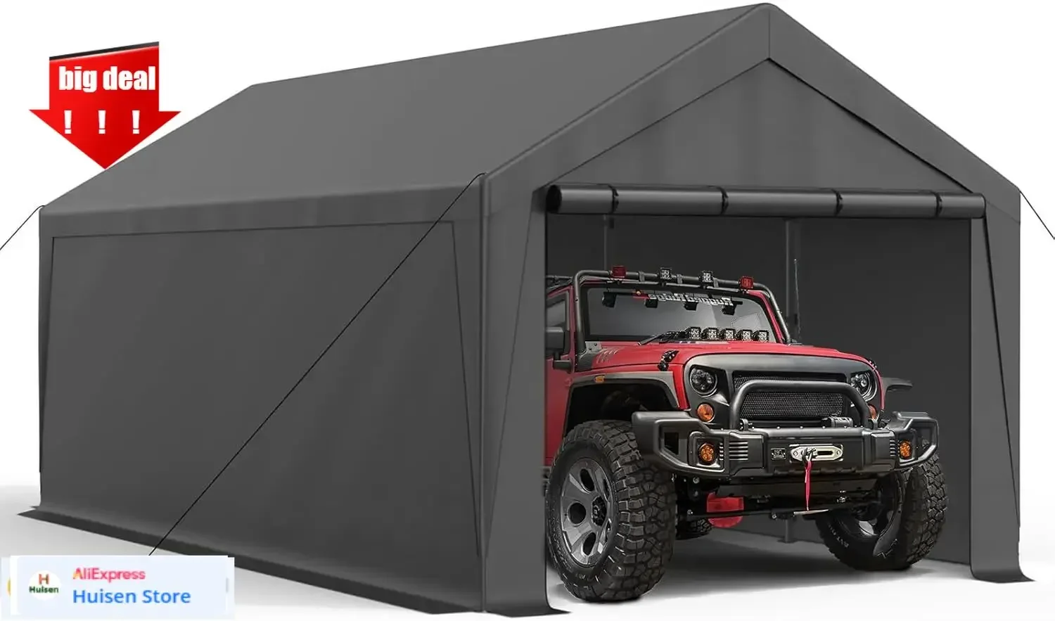 

Durable 10x20 Carport, Heavy Duty Carports With Removable Sidewalls, Waterproof And UV-Resistant Portable Outdoor Garage Shelter