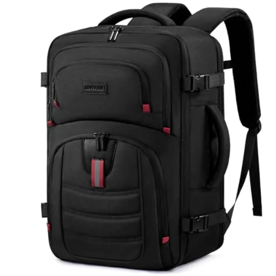 

50L Travel Backpack for Men, Airline Approved Carry On Bag with 3 Packing Cubes, TSA Overnight Bags, Waterproof Personal Item B