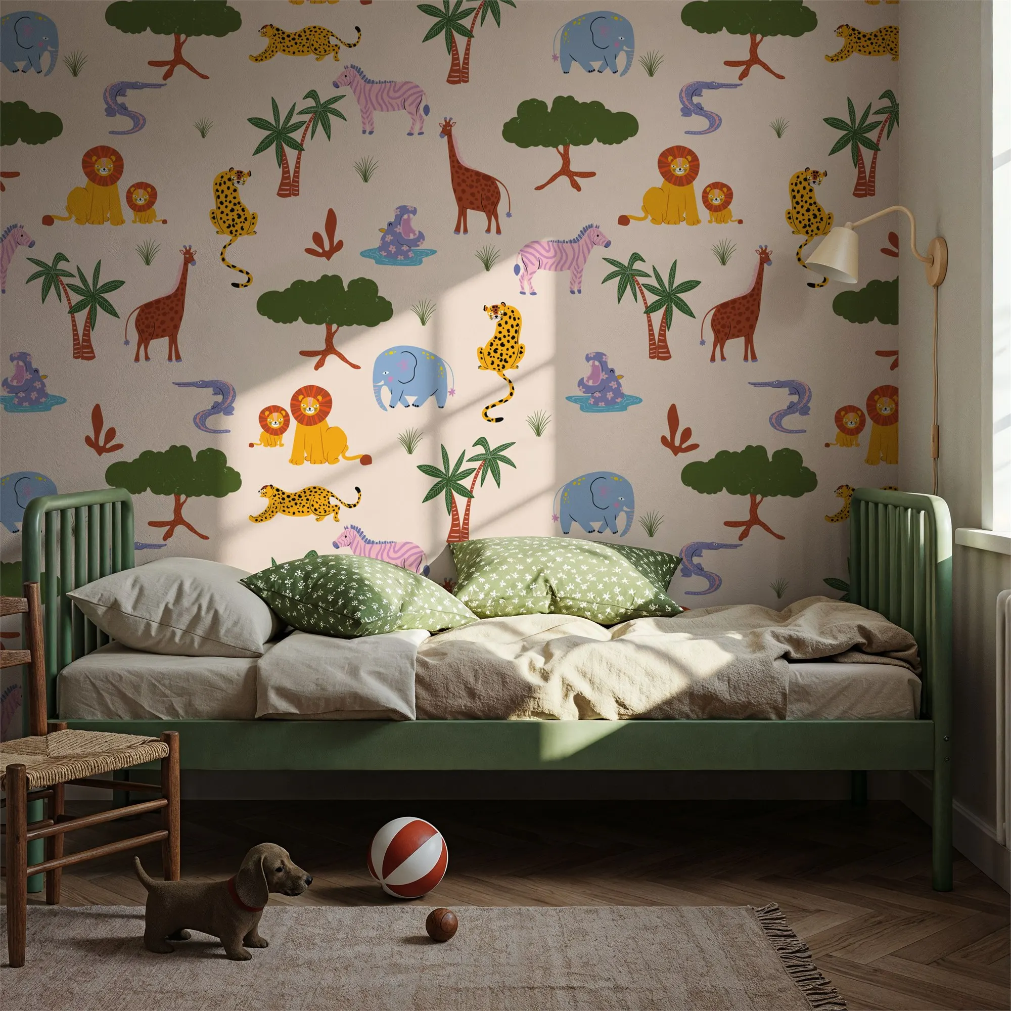Funky Safari Pattern African Wallpaper Made to Measure Wall Mural for Living Room