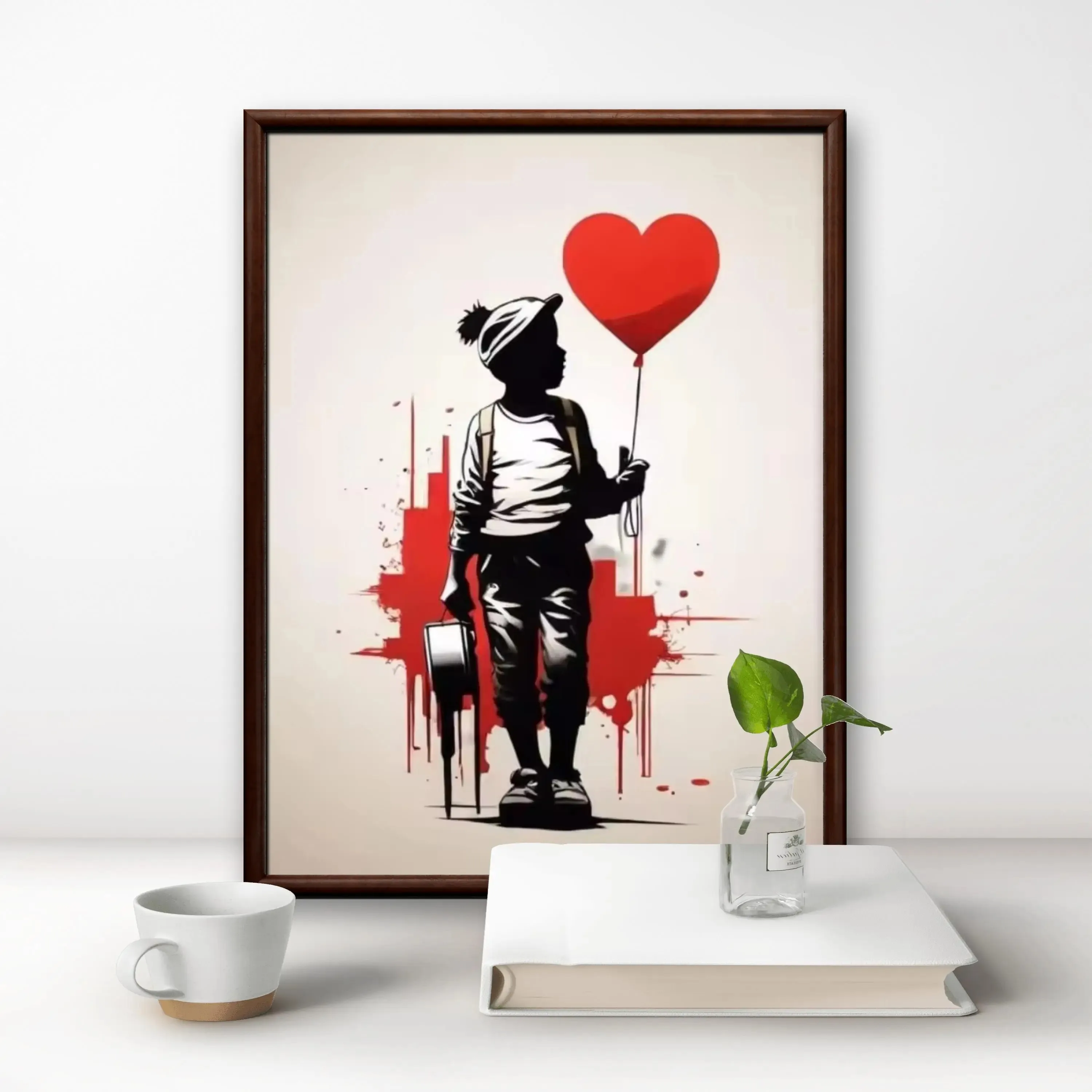 5D Diamond Painting Banksy Art Girl and Heart Pop Street Graffiti DIY Rhinestone Decor Mosaic Wall Sticker Diamond Embroidery