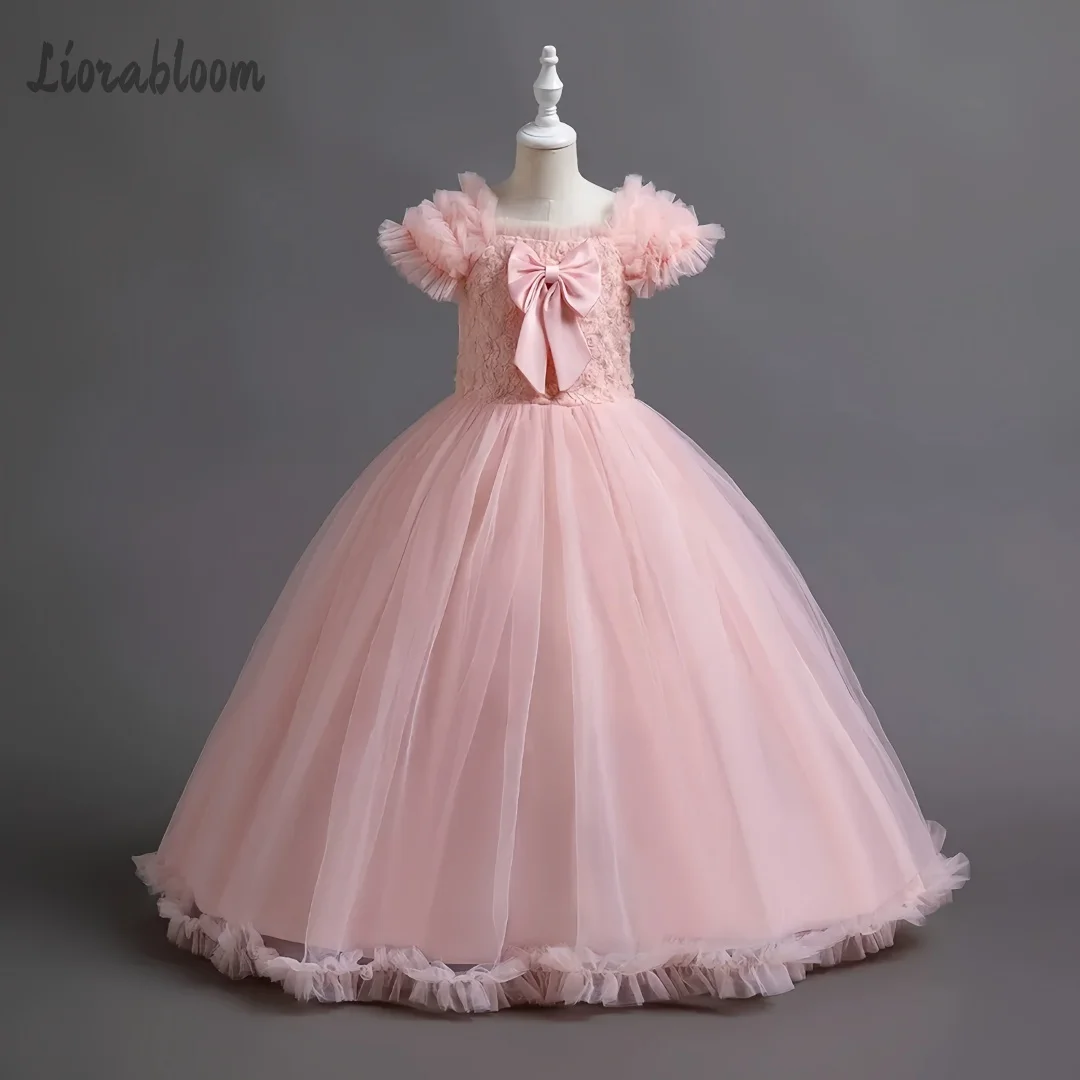 

Multicolor Lace Princess Dress Long Wedding Gown Flower Girl Dress Party Dress Elegant Formal Attire