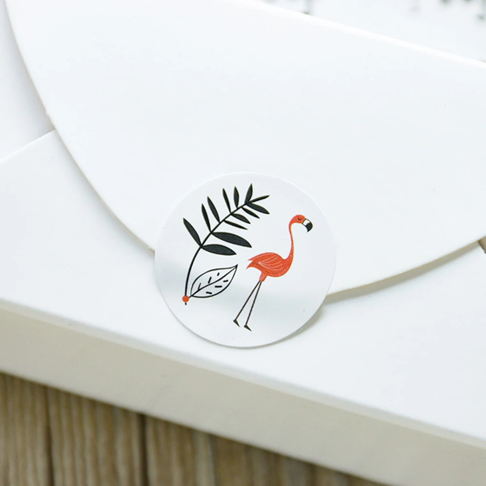 

240 Pcs Sealing Stickers Flamingo Pattern Creative Decorative Labels for Gift Balloons Cards Parcels Strong Adhesiveness Round
