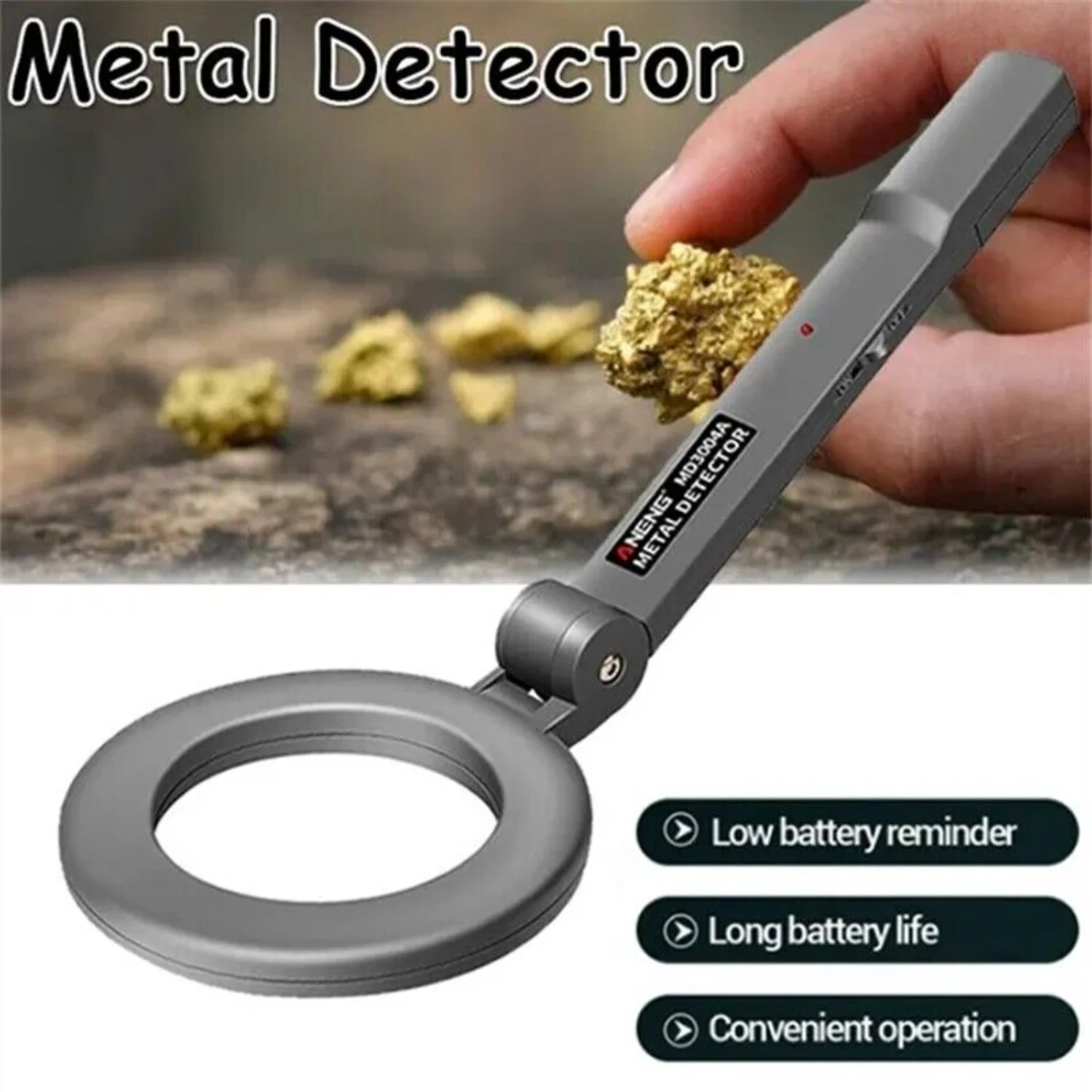 High-Accuracy Handheld Folding Metal Detector - Easily Find Hidden Metal Objects