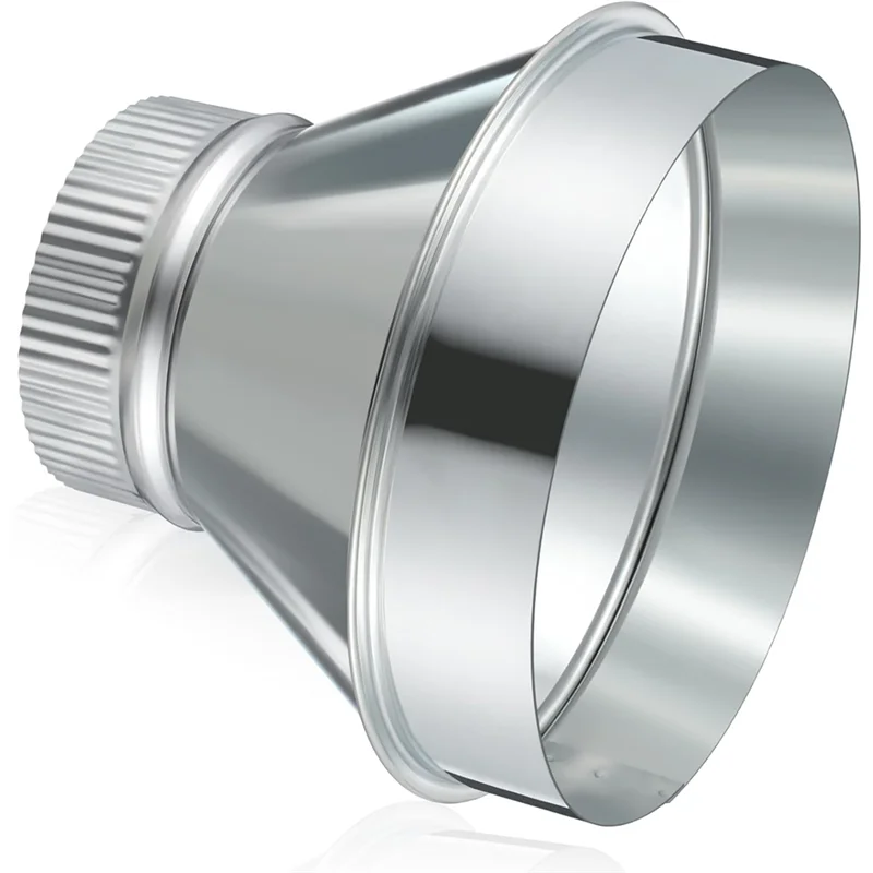 ABNO-Round Crimped Pipe Galvanized Steel Air Duct Adapter 7 Inch To 4 Inch Reducer Increaser For HVAC Ventilation System