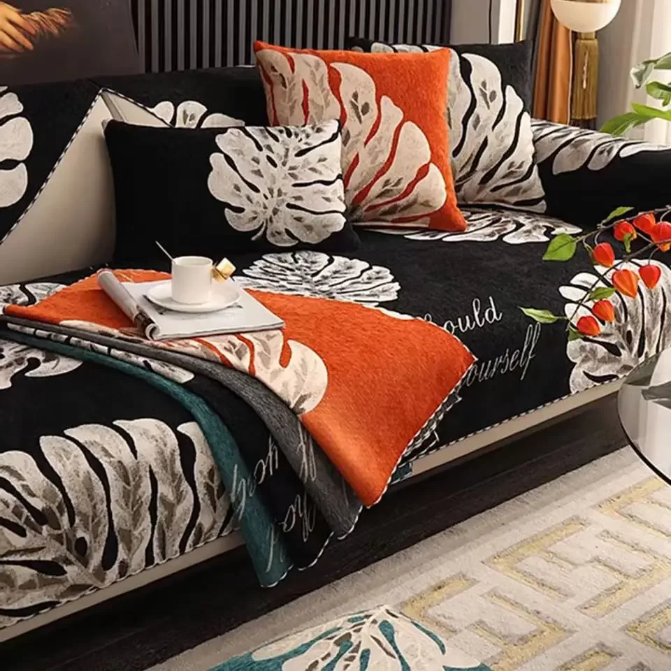 Four Seasons Anti Slip  Seat Sofa Cover Corner Sofa Set Living Room Furniture Protective Case Lounger Bed Case Non-Slip Cushion