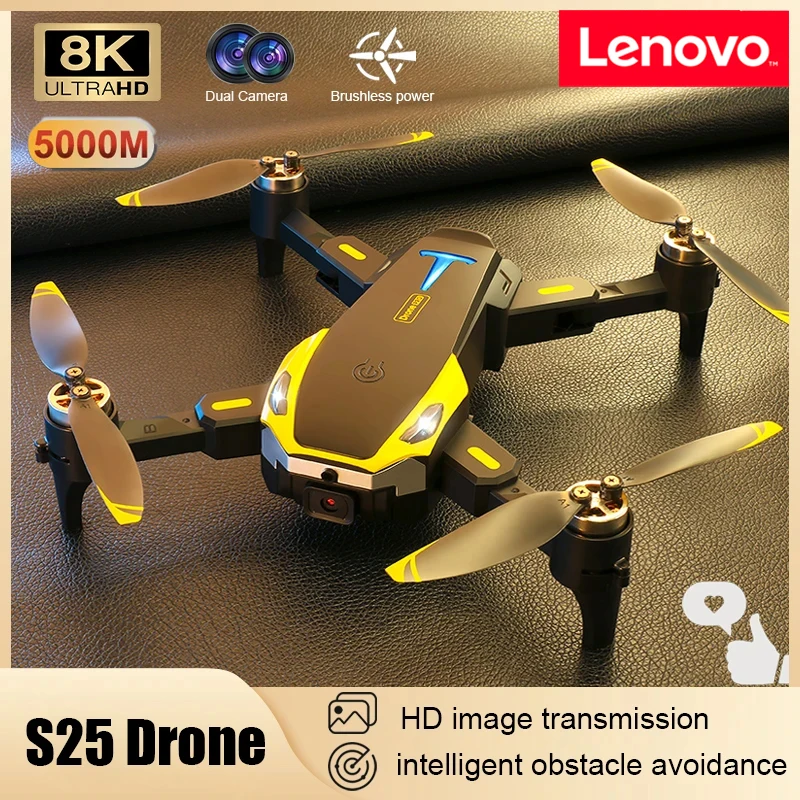 

Lenovo New S25 Professional Foldable Quadcopter Aerial Drone 8K HD Camera GPS RC Helicopter FPV WIFI Obstacle Avoidance Toy Gift