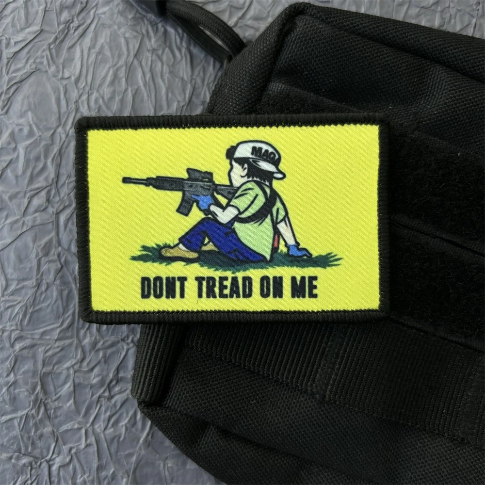 

Don’t Tread on Me Printing Patches Backpack Kyle Rittenhouse Stickers for Punk Clothes Hook and Loop Morale Badges