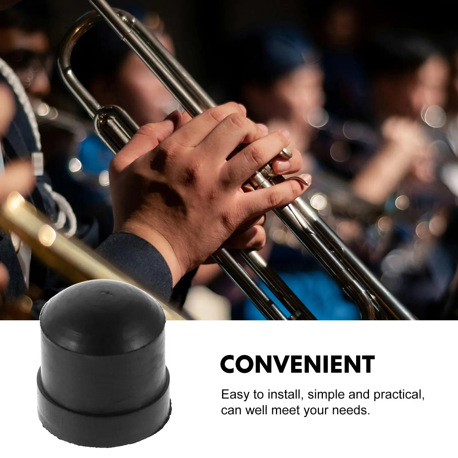 4Pcs Trombone Rubber Protectors Black Anti-Slip Stable Performance Shock Absorption Trombone Accessories Musical Instrument