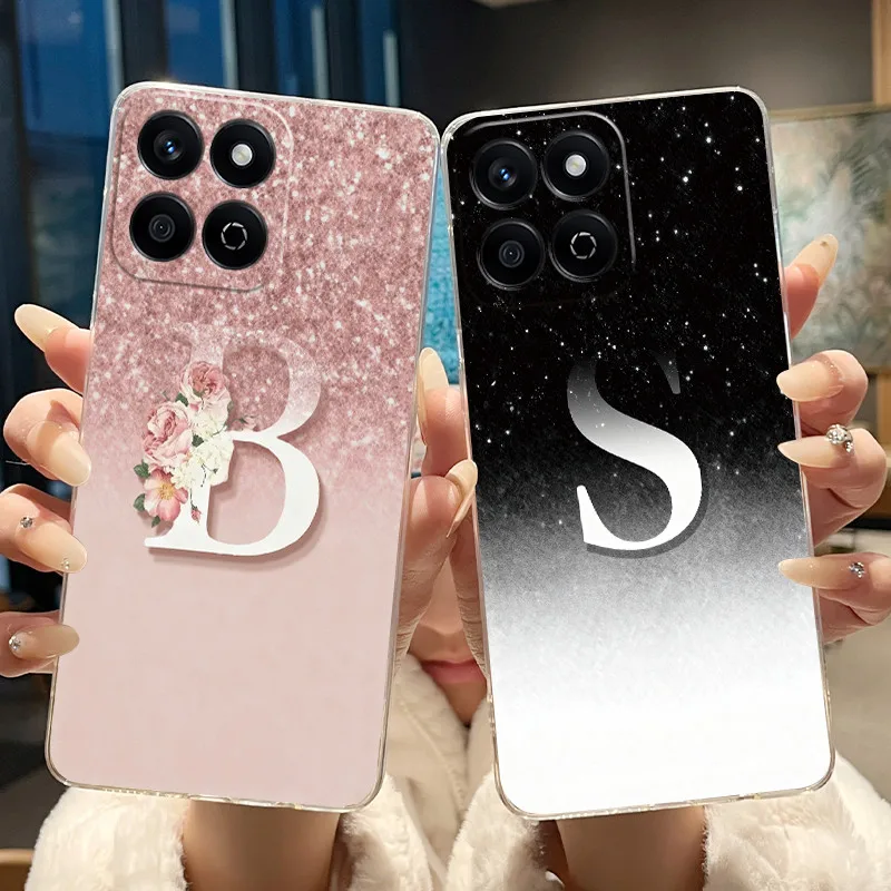 Case For Honor 200 Smart X7C 5G 4G Casing Luxury Elegant Letter Clear Silicone Soft Phone Case For Honor X7C 200Smart Back Cover