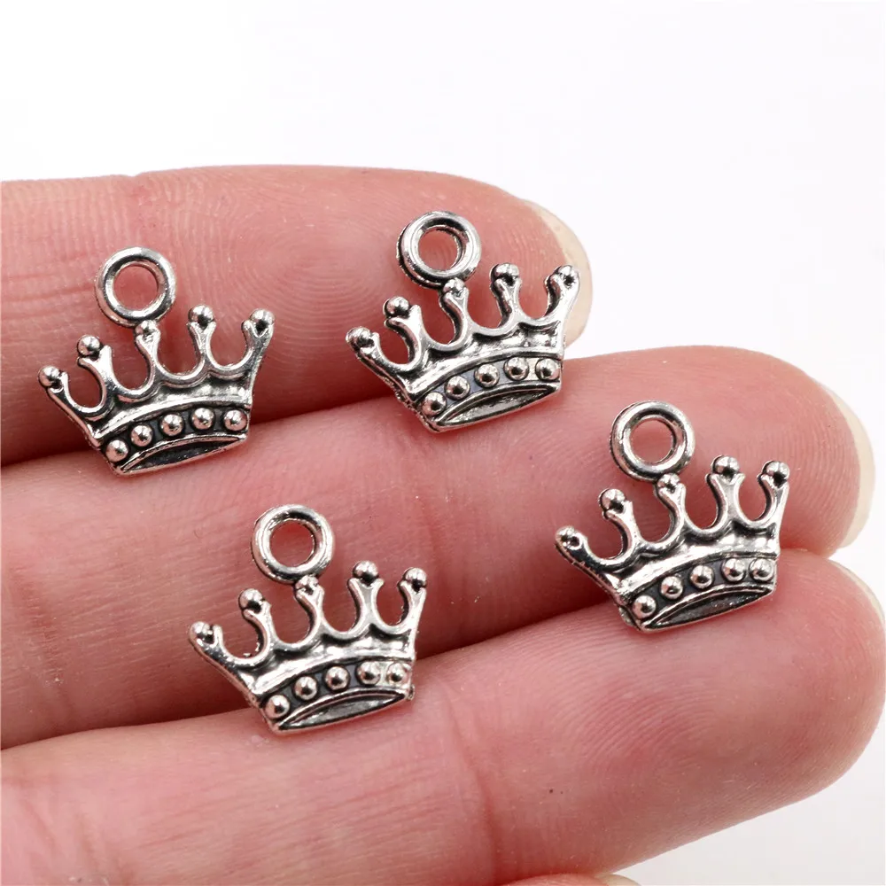 20pcs Charms Crown 13x14mm Tibetan Silver/Bronze Plated Pendants Antique Jewelry Making DIY Handmade Craft