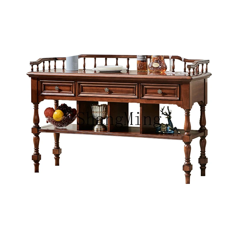 

ZYH solid wood rack, tea cabinet, household cabinet, side cabinet table