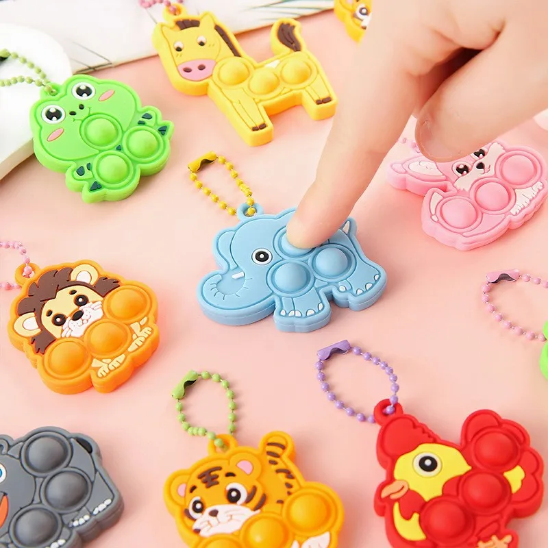 10/30/50/100 peças de Brinquedos de Apertar em Formato de Animais, com Efeito de Bolha, de Pressão e Recuperação, para Alívio do Estresse e Terapêuticos